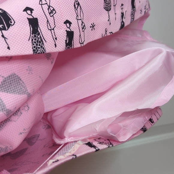 Paraphrase Fit Flare Fully Lined Novelty Print Dress 60s Size 6 - Picture 9 of 11